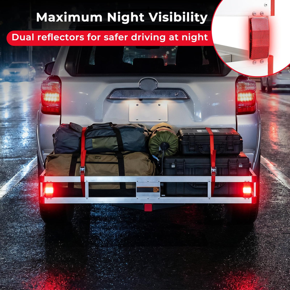 Aluminum Hitch Mount Cargo Carrier with 9" Side Rails, 500 lbs Capacity Z96489