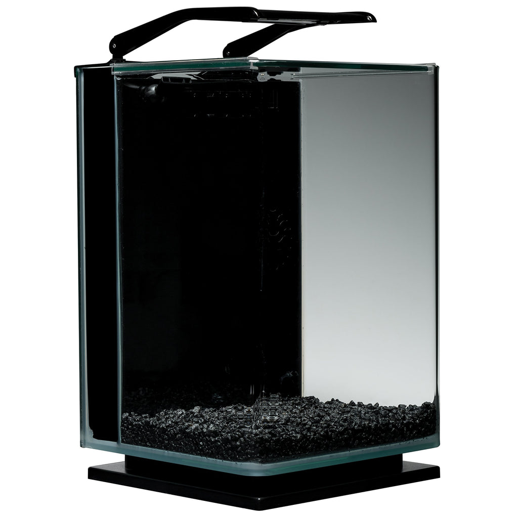 Glass LED Aquarium Kit, 5 Gallons, Hidden Filtration, Black C852