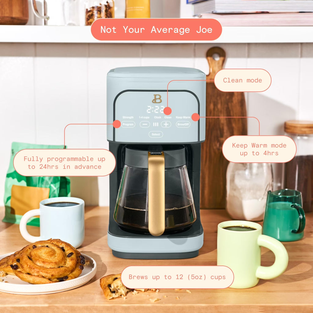 12-Cup Programmable Coffee Maker with Glass Carafe T82721