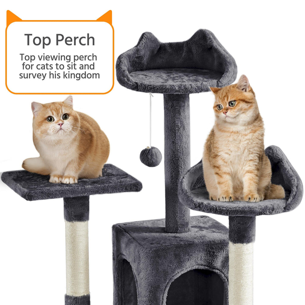 72in Dark Gray Cat Tree Tower with 2 Condos & 3 Perches C25510