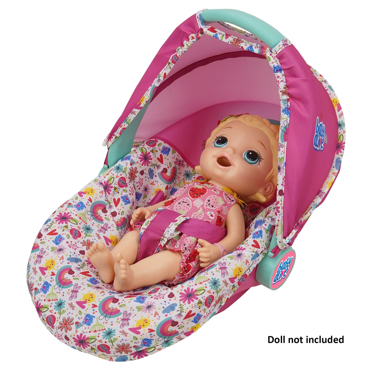 Pink & Rainbow 3-in-1 Doll Car Seat Z851688