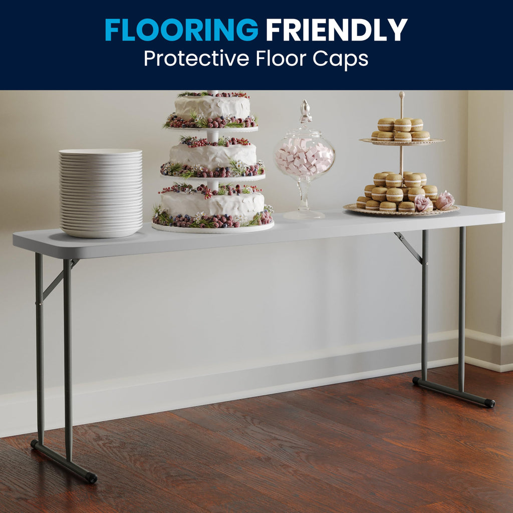 Plastic Folding Table, Granite White, 10-Pack Z61199