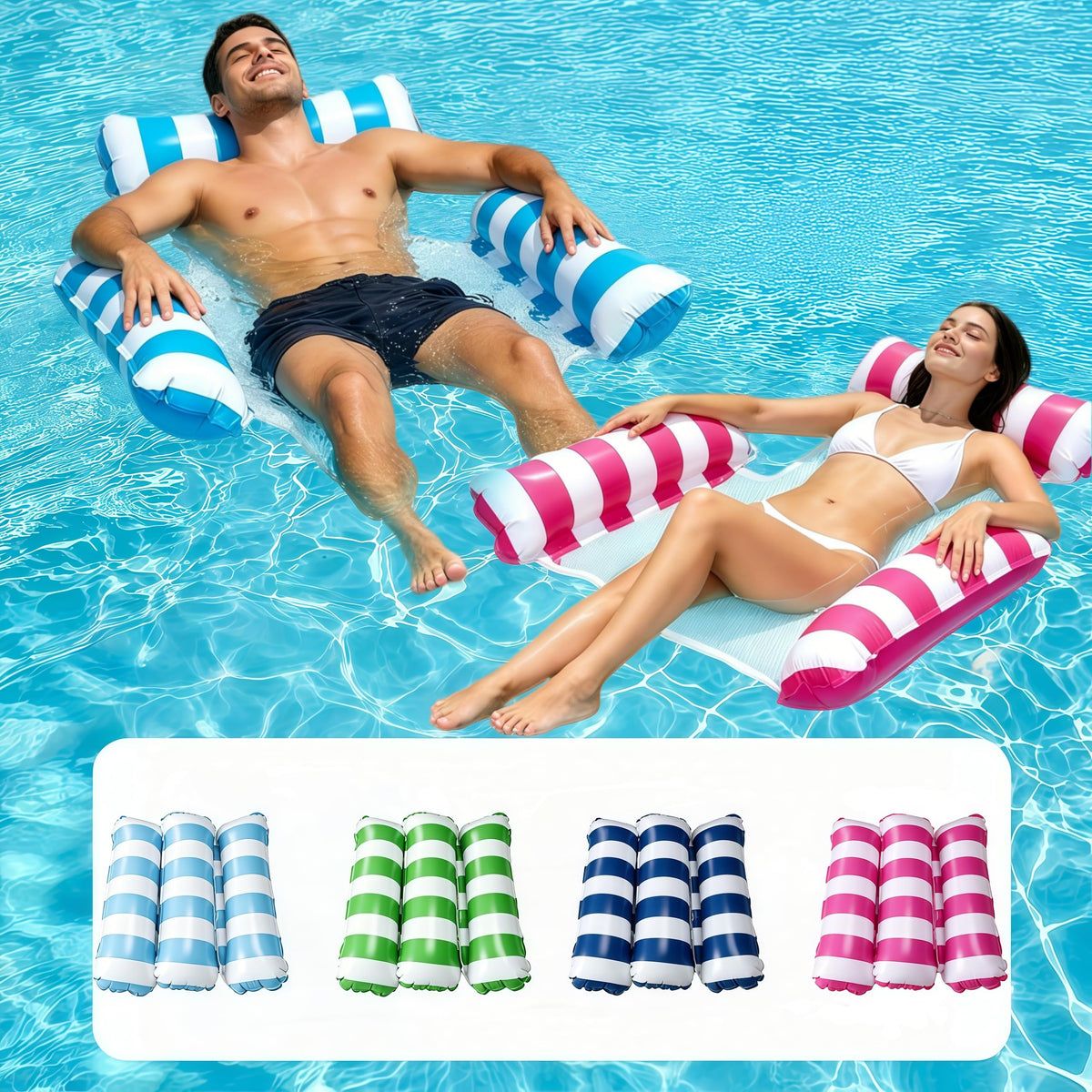 4 Pack Inflatable Pool Float Chair J59732