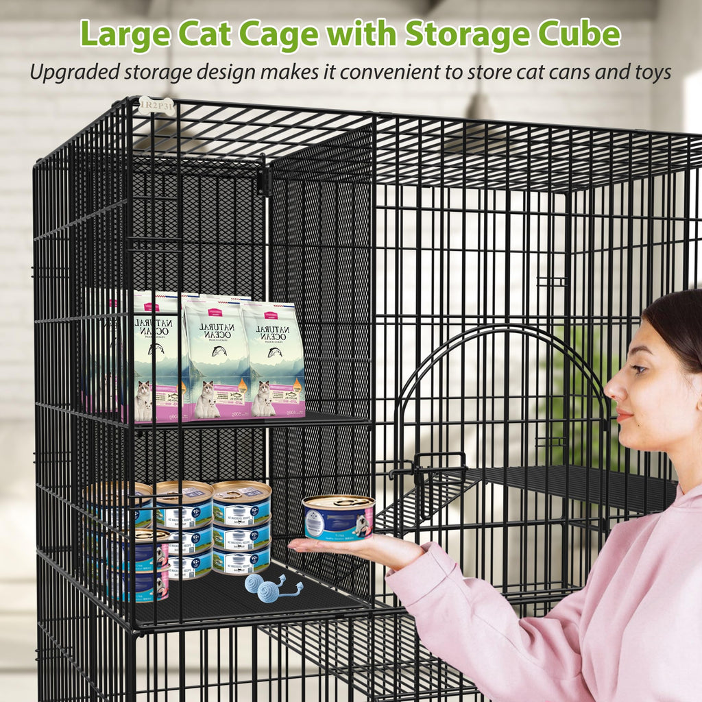 Extra Large Cat Cage Indoor Enclosure with Storage Cube E816