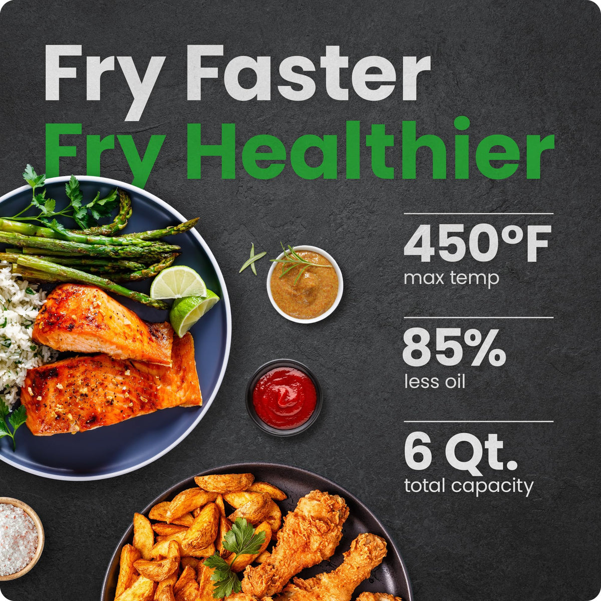 6 QT Compact Nonstick Air Fryer K458