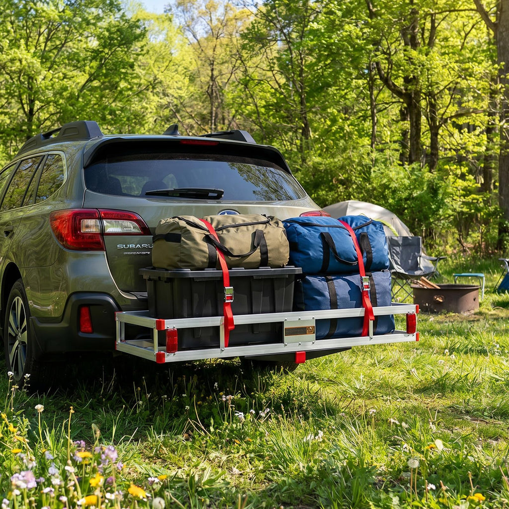 Aluminum Hitch Mount Cargo Carrier with 9" Side Rails, 500 lbs Capacity Z96489