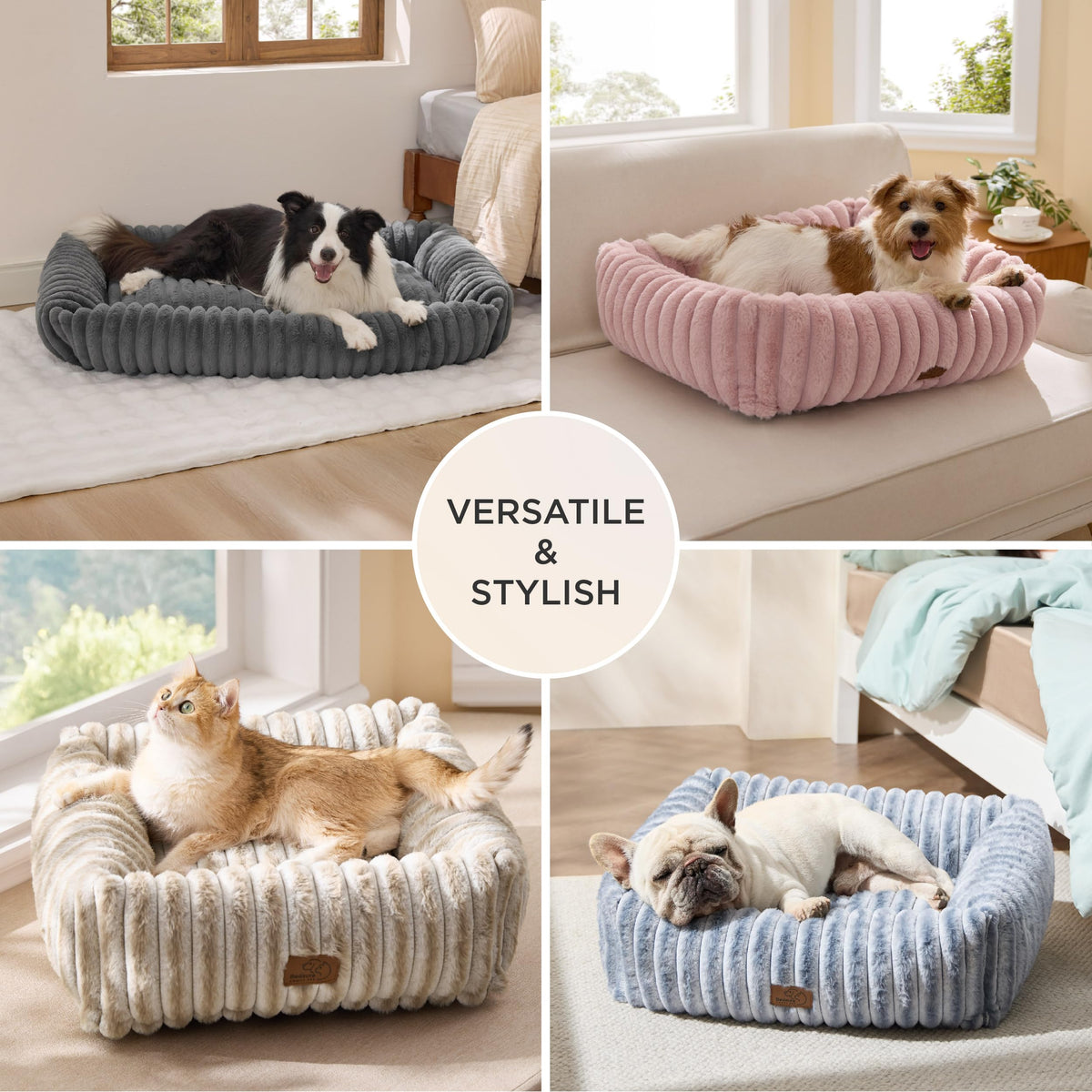 Cream Washable Dog Bed O392