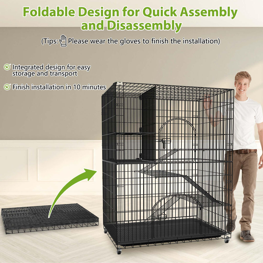 Extra Large Cat Cage Indoor Enclosure with Storage Cube E816