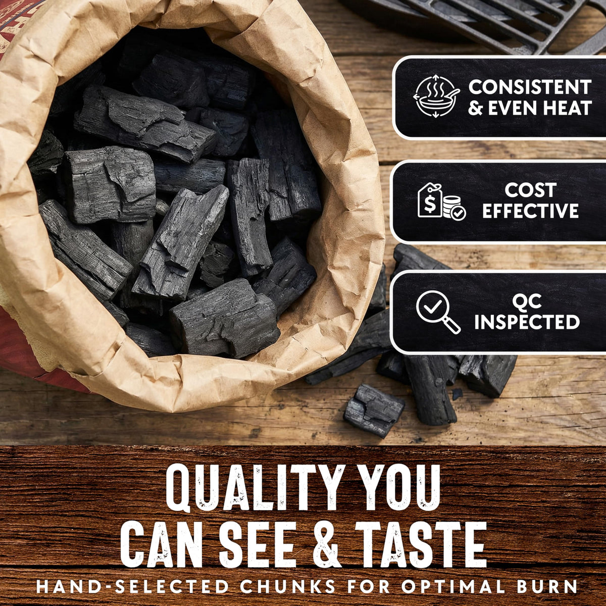 8 LB. All Natural Hardwood Lump Charcoal W7887