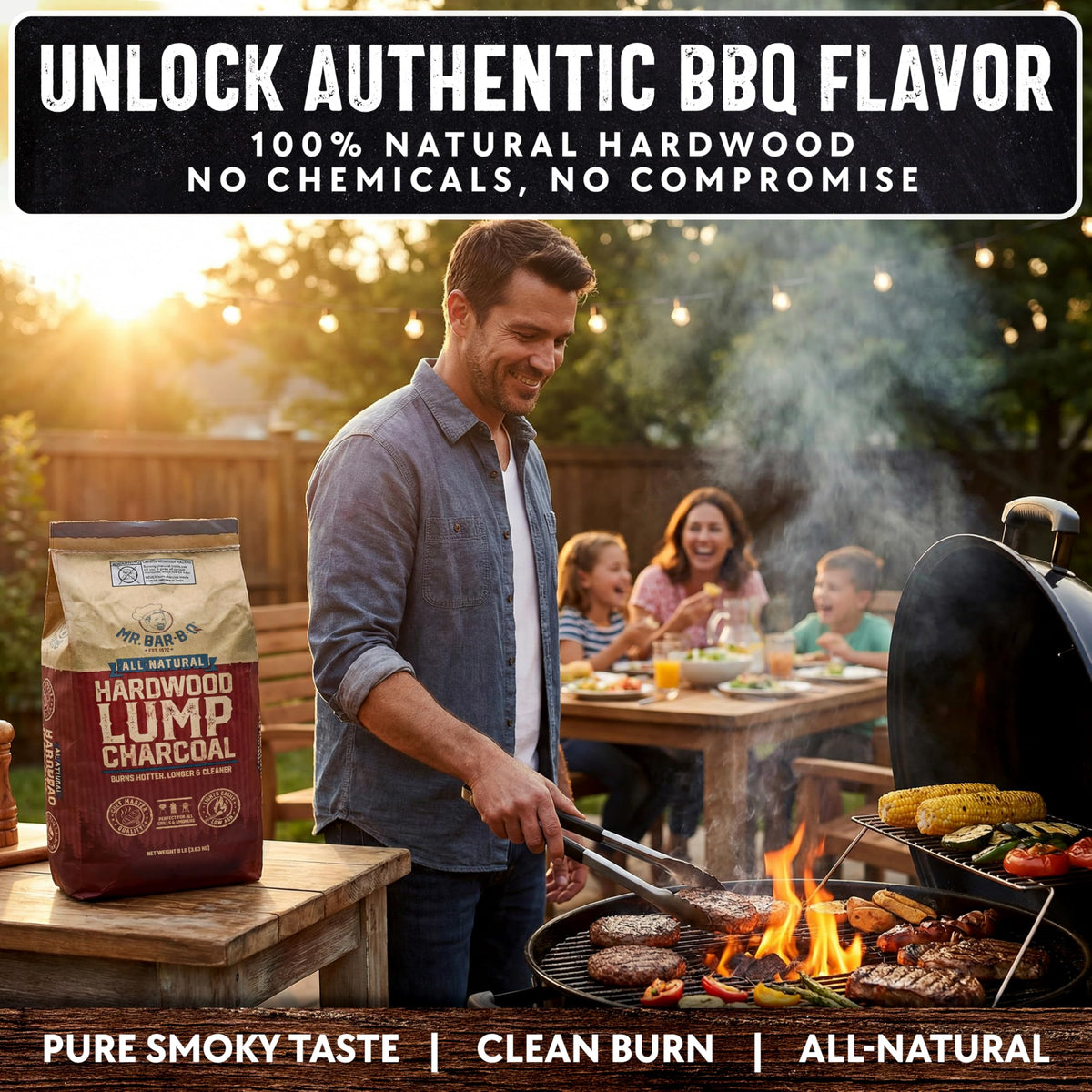 8 LB. All Natural Hardwood Lump Charcoal W7887