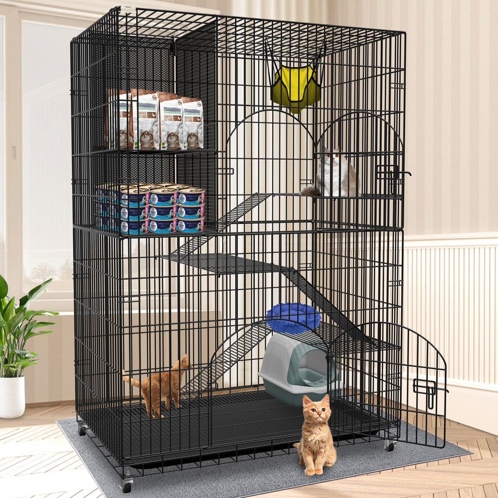 Extra Large Cat Cage Indoor Enclosure with Storage Cube E816