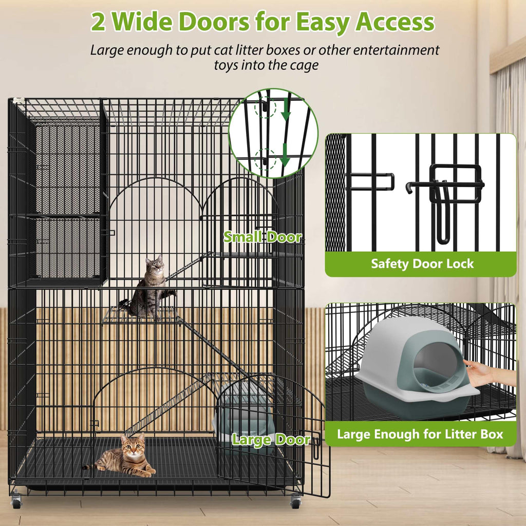 Extra Large Cat Cage Indoor Enclosure with Storage Cube E816
